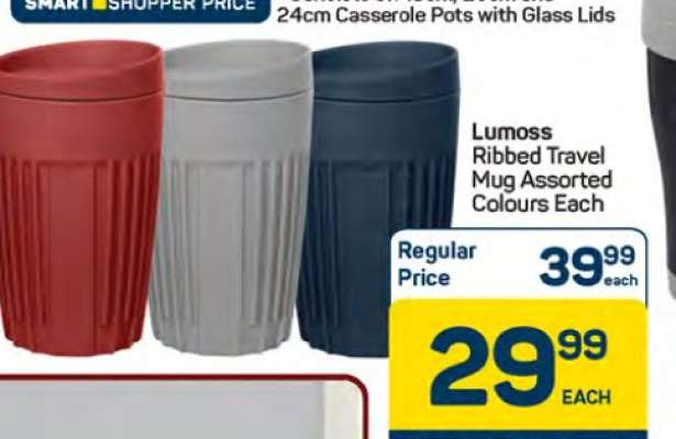 Lumoss Ribbed Travel Mug Assorted Colours Each