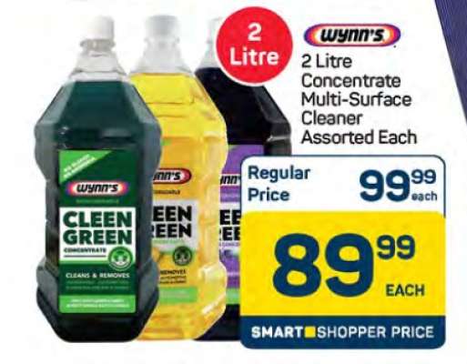 Wynn's 2 Litre Concentrate Multi-Surface Cleaner Assorted Each