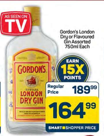 Gordon’s London Dry or Flavoured Gin Assorted 750ml Each