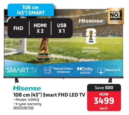 Hisense 108 cm (43”) Smart FHD LED TV