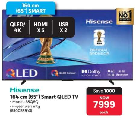 Hisense 164 cm (65”) Smart QLED TV