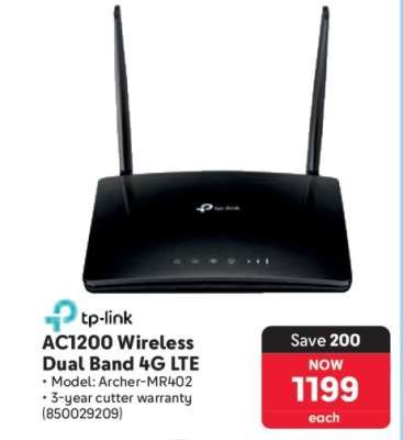 TP-Link AC1200 Wireless Dual Band 4G LTE