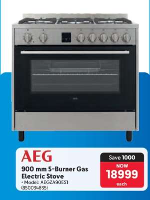 AEG 900 mm 5-Burner Gas Electric Stove