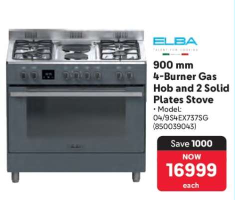 900 mm 4-Burner Gas Hob and 2 Solid Plates Stove