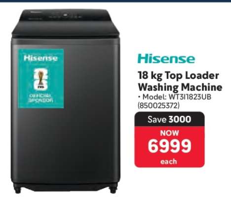 Hisense 18 kg Top Loader Washing Machine