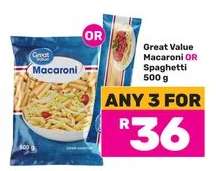 Great Value Macaroni OR Spaghetti