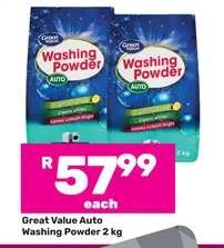 Great Value Auto Washing Powder 2 kg