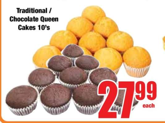 Traditional / Chocolate Queen Cakes 10's