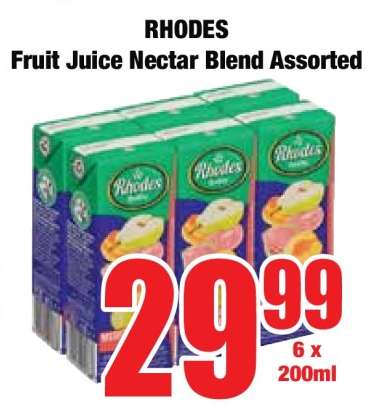 RHODES Fruit Juice Nectar Blend Assorted