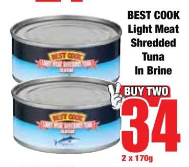 BEST COOK Light Meat Shredded Tuna In Brine