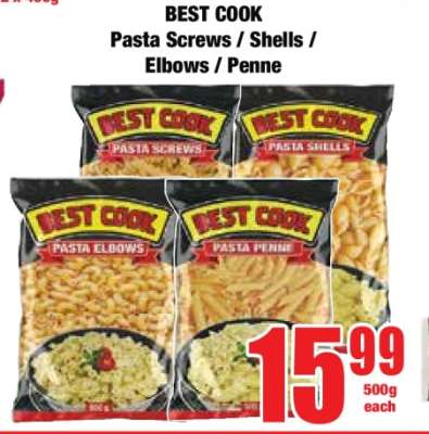 BEST COOK Pasta Screws / Shells / Elbows / Penne
