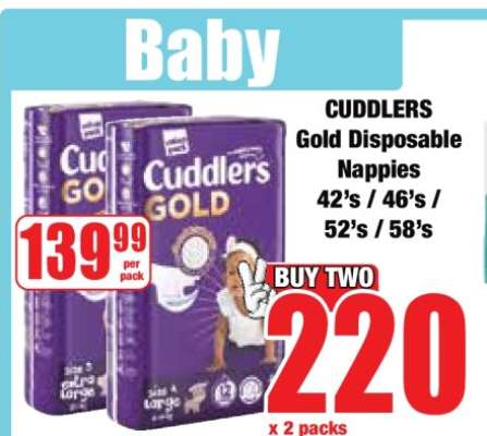 CUDDLERS Gold Disposable Nappies