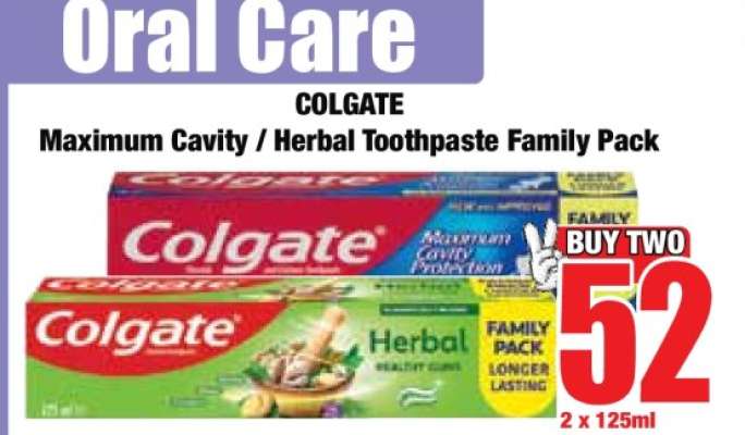 COLGATE Maximum Cavity / Herbal Toothpaste Family Pack