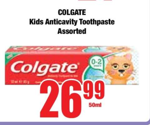 COLGATE Kids Anticavity Toothpaste Assorted