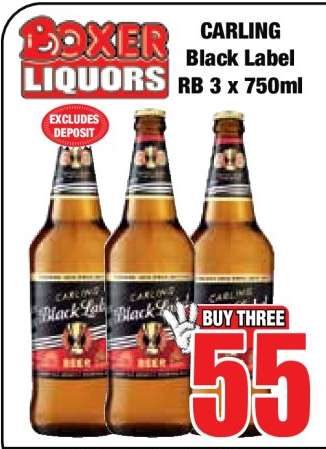 CARLING Black Label RB 3 x 750ml