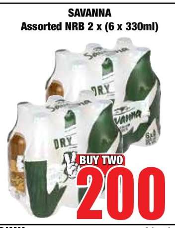 SAVANNA ASSORTED NRB 2 X (6 X 330ML)