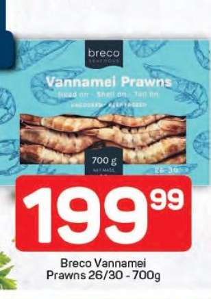 Breco Vannamei Prawns 26/30 - 700g