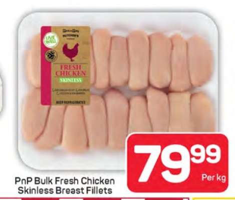 PnP Bulk Fresh Chicken Skinless Breast Fillets