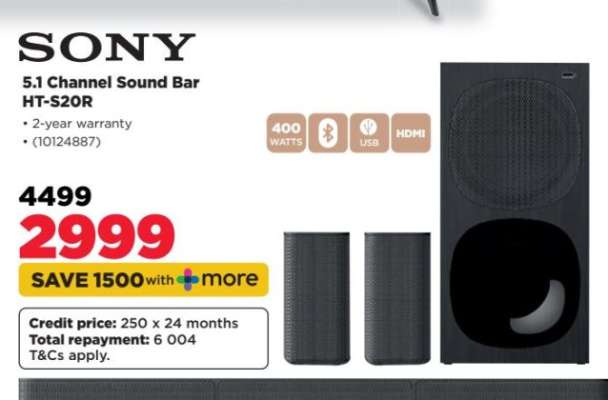Sony 5.1 Channel Sound Bar- HT-S20R