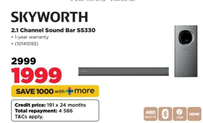 SKYWORTH 2.1 Channel Sound Bar SS330
