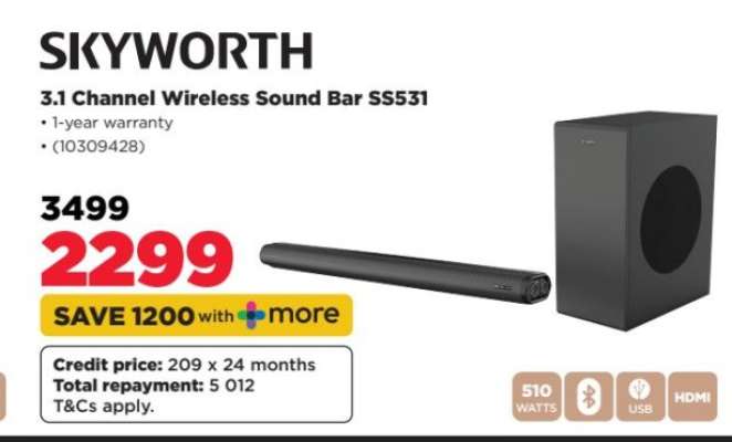 SKYWORTH 3.1 Channel Wireless Sound Bar SS531
