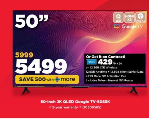 50-Inch 2K QLED Google TV-50S5K
