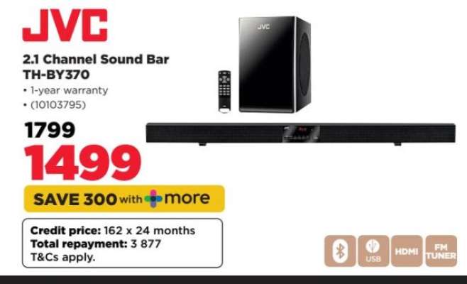 JVC 2.1 Channel Sound Bar TH-BY370