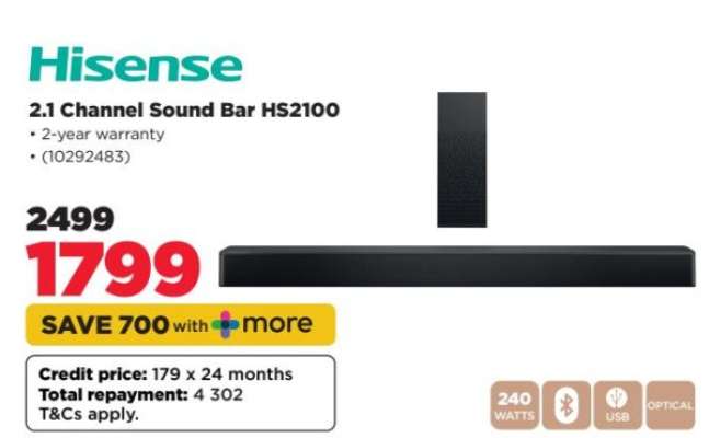 Hisense 2.1 Channel Sound Bar HS2100