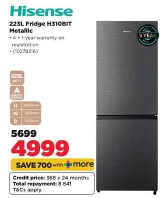 Hisense 223L Fridge H310BIT Metallic
