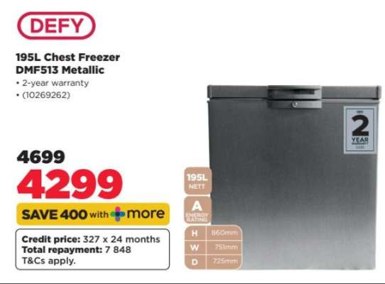 Defy 195L Chest Freezer DMF513 Metallic