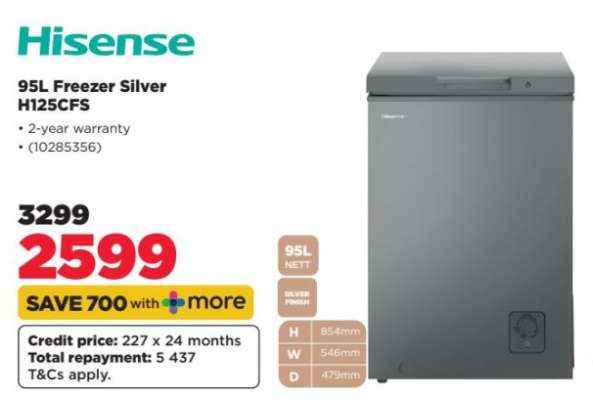 Hisense 95L Freezer Silver H125CFS