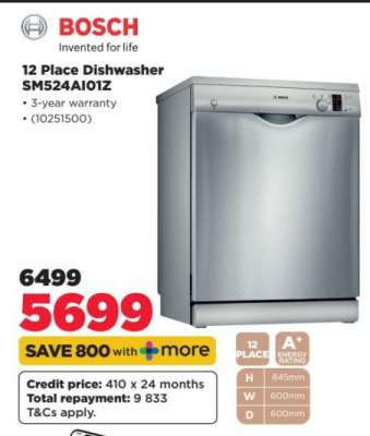 Bosch 12 Place Dishwasher SM524AIO1Z