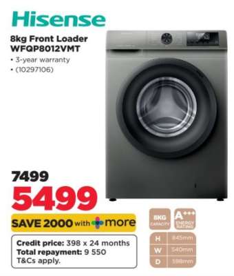 Hisense 8kg Front Loader WFGP8012VMT