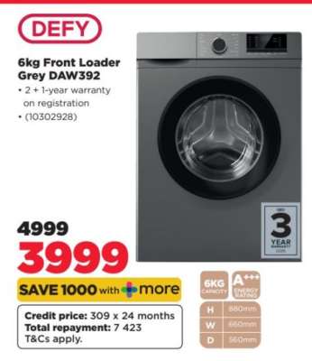 DEFY 6kg Front Loader Grey DAW392