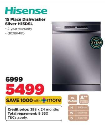 Hisense 15 Place Dishwasher Silver H15DSL
