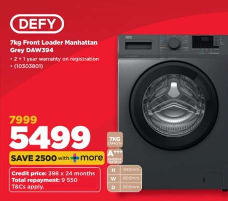 DEFY 7kg Front Loader Manhattan Grey DAW394
