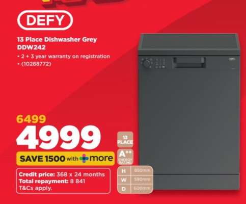 DEFY 13 Place Dishwasher Grey DW242