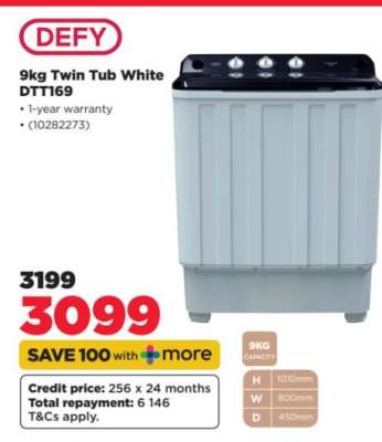 DEFY 9KG Twin Tub White DTT169