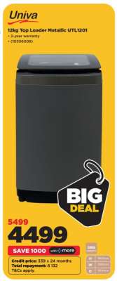 Univa 12kg Top Loader Metallic UTL1201