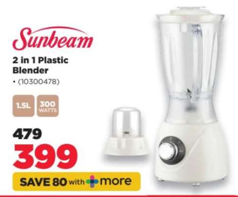 Sunbeam 2 in 1 Plastic Blender