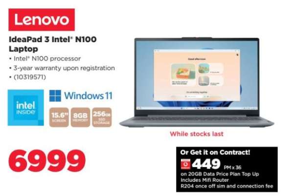 Lenovo IdeaPad 3 Intel N100 Laptop