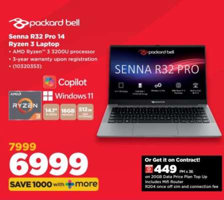 Packard Bell Senna R32 Pro 14 Ryzen 3 Laptop