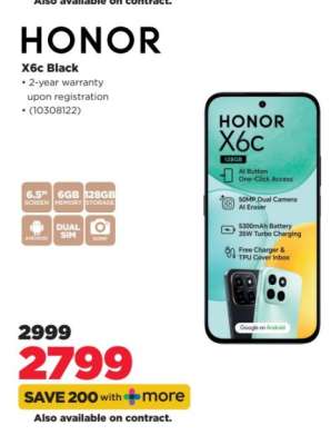 HONOR X6c Black