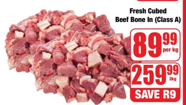 Fresh Cubed Beef (Bone In) Class A