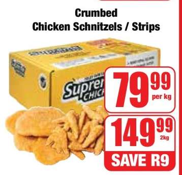 Crumbed Chicken Schnitzels / Strips