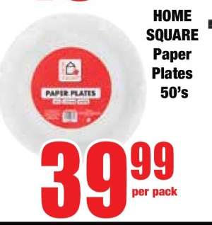 HOME SQUARE Paper Plates 50's