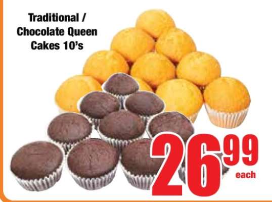 Traditional / Chocolate Queen Cakes 10's