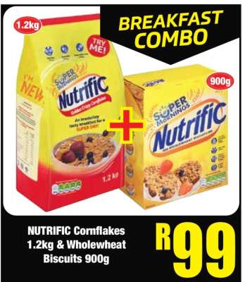 NUTRIFIC Cornflakes 1.2kg & Wholewheat Biscuits 900g
