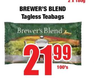 BREWER'S BLEND Tagless Teabags