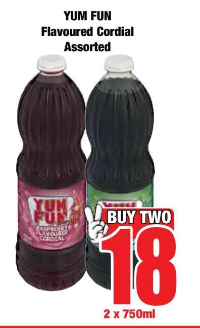 YUM FUN Flavoured Cordial Assorted